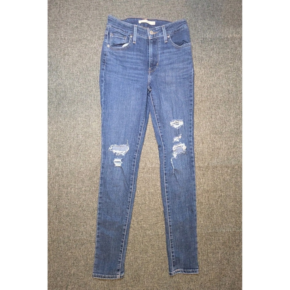 Levi's 721 Women's Jeans Size 26 Blue Skinny High Rise Distressed pants Modern